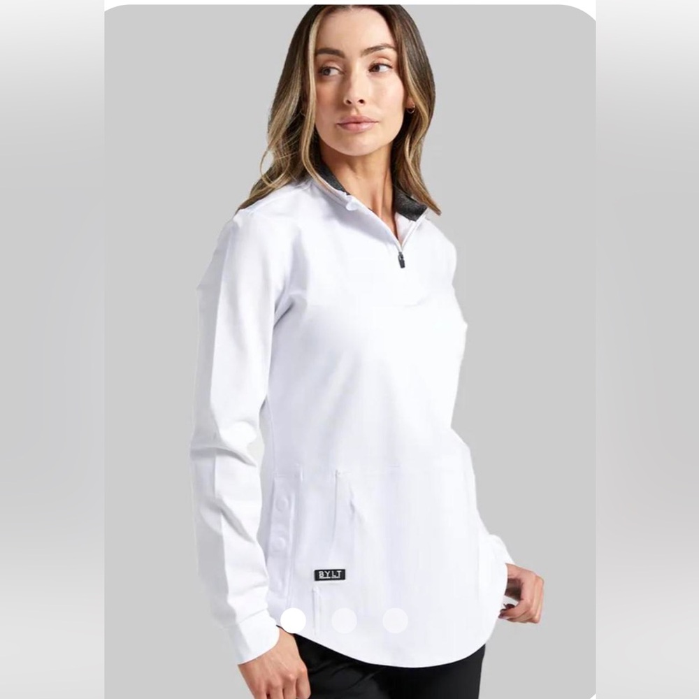 NWT BYLT Basics Women’s Fairway Quarter Zip Pullover White Size XS - Picture 1 of 11